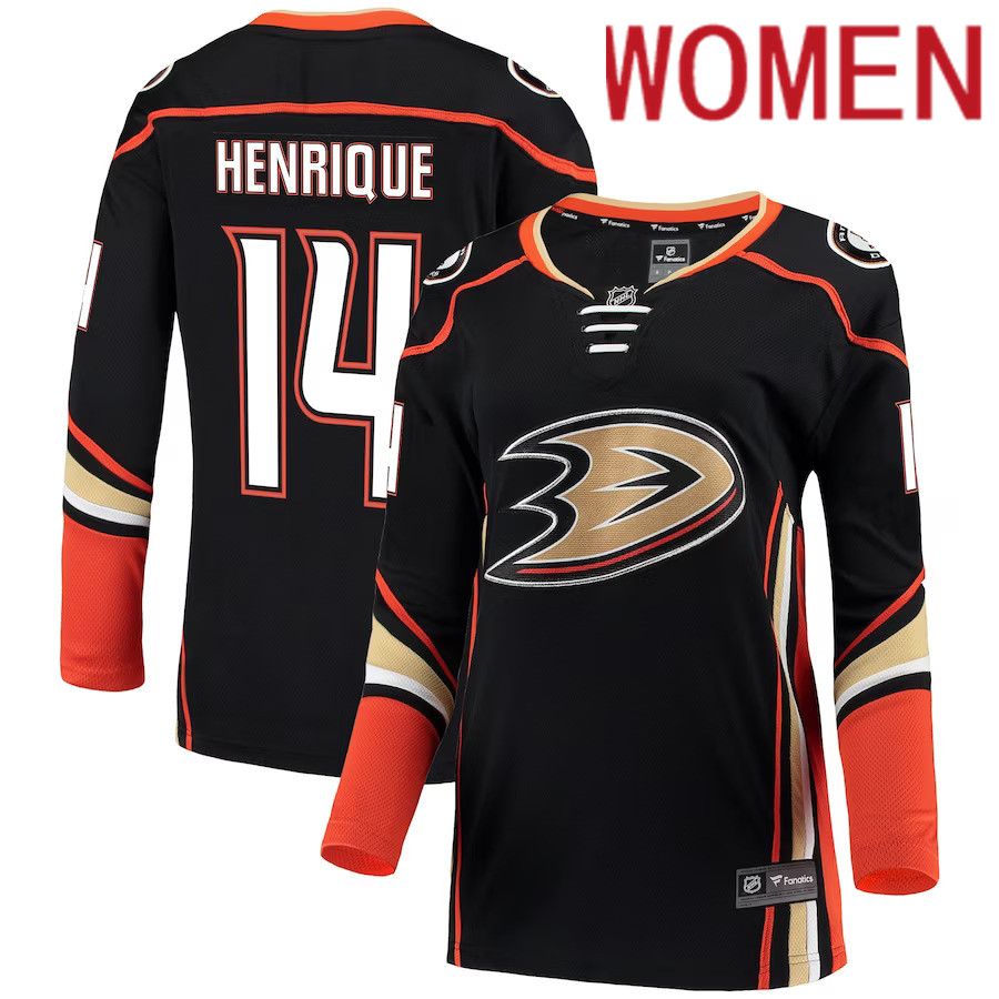 Women Anaheim Ducks #14 Adam Henrique Fanatics Branded Black Breakaway NHL Jersey